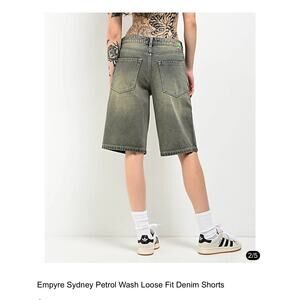 Y2K Empyre Sydney Petrol Wash Loose Fit Denim Shorts Women Sz 12 baggy loose